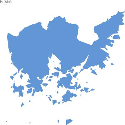 Example of geocoding of cities: Helsinki